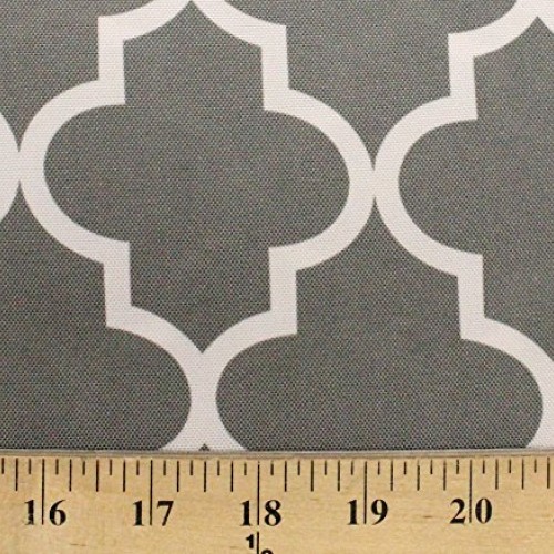 Indoor/Outdoor Waterproof Moroccan Mosaic Canvas Fabric Grey UV Re...