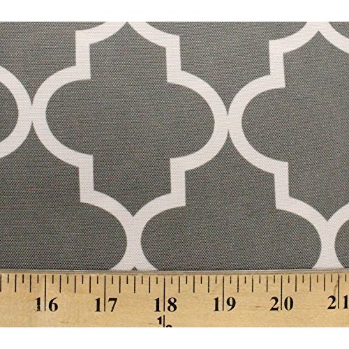 Indoor/Outdoor Waterproof Moroccan Mosaic Canvas Fabric Grey UV Re...