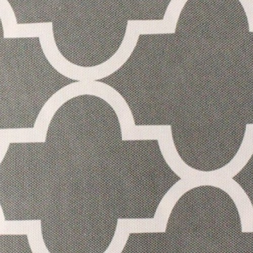 Indoor/Outdoor Waterproof Moroccan Mosaic Canvas Fabric Grey UV Re...