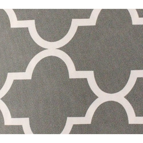 Indoor/Outdoor Waterproof Moroccan Mosaic Canvas Fabric Grey UV Re...