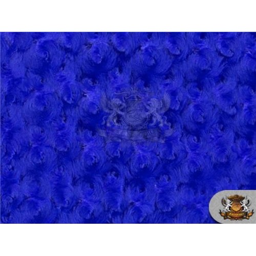 Minky Fabric Rosebud 58 Wide Sold by The Yard Royal Blue