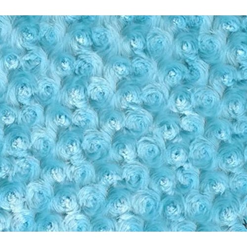 Minky Fabric Rosebud 58 Wide Sold by The Yard Turquoise