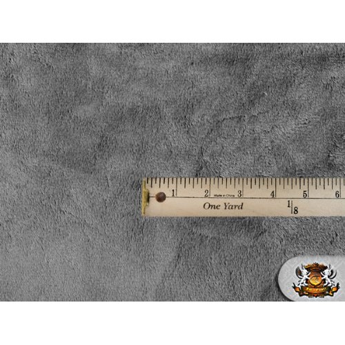 Minky Solid Ultra Charcoal Gray Fabric Sold by The Yard