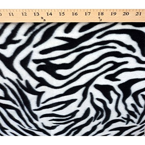 Polar Fleece Fabric Prints Animal Print B&W Zebra / 60 Wide/Sold ...