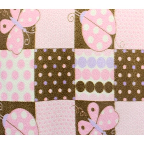 Polar Fleece Fabric Prints Checkered Insect Pink Brown / 60 Wide/...