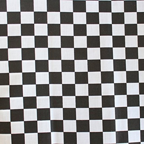 Polycotton Fabric Printed Checkered Black & White / 60 Wide/Sold ...