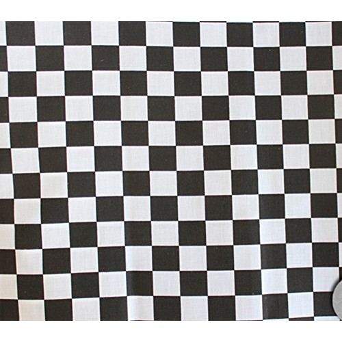 Polycotton Fabric Printed Checkered Black & White / 60 Wide/Sold ...