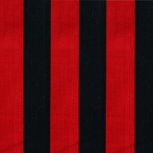 Polycotton Fabric Printed Medium Stripes RED Black / 60 Wide/Sold...