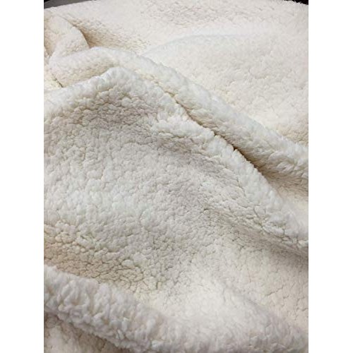 Sherpa Faux Fake Animal Solid Fur Fabric Long Pile Ivory / 62 Wid...