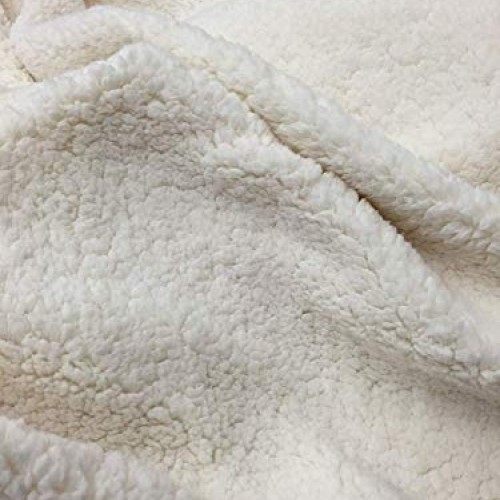 Sherpa Faux Fake Animal Solid Fur Fabric Long Pile Ivory / 62 Wid...