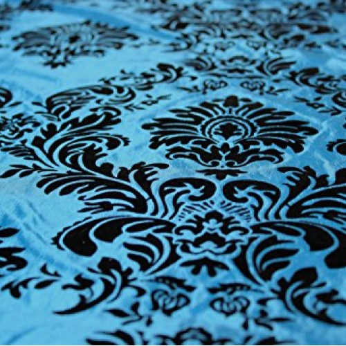 Taffeta Damask Flocking Fabric 58 Wide Sold by The Yard Black Tu...