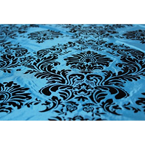 Taffeta Damask Flocking Fabric 58 Wide Sold by The Yard Black Tu...
