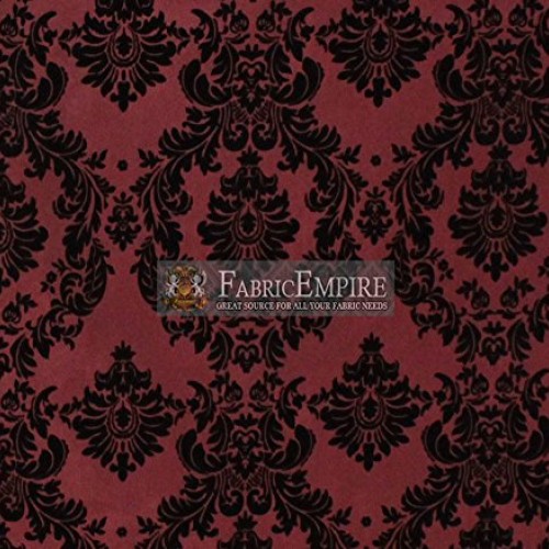 Taffeta Damask Flocking Fabric 58 Wide Sold by The Yard Black Bu...