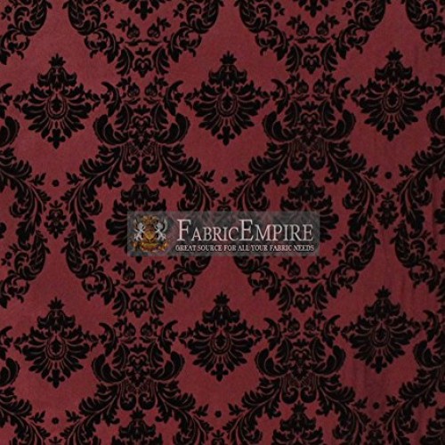 Taffeta Damask Flocking Fabric 58 Wide Sold by The Yard Black Bu...