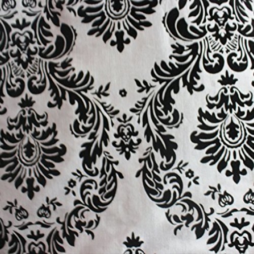 Taffeta Damask Flocking Fabric 58 Wide Sold by The Yard Black Wh...