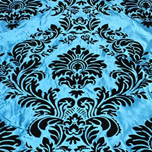 Taffeta Damask Flocking Fabric 58 Wide Sold by The Yard Black Tu...