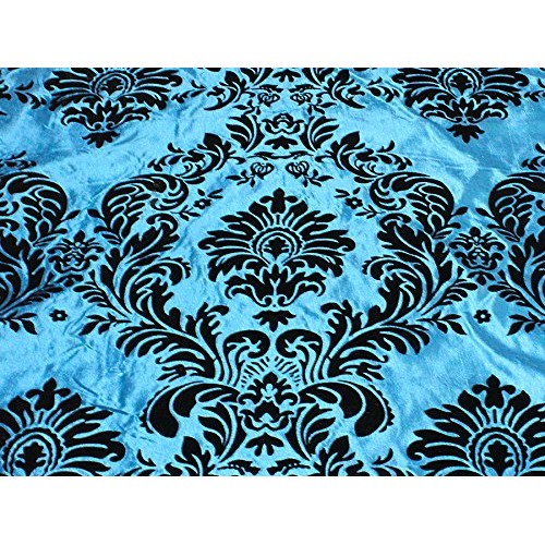 Taffeta Damask Flocking Fabric 58 Wide Sold by The Yard Black Tu...