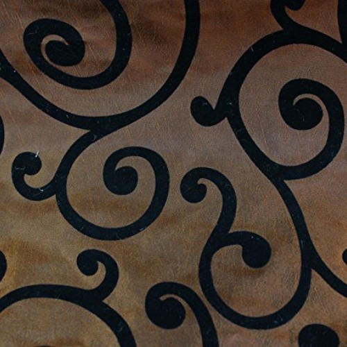 Taffeta Fabric Flocking Swirl 58 Wide Sold by The Yard Brown