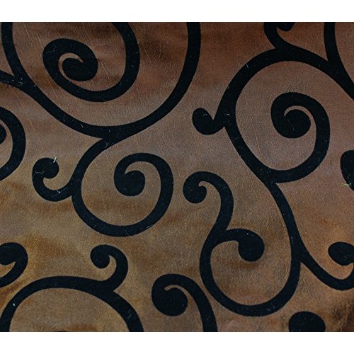 Taffeta Fabric Flocking Swirl 58 Wide Sold by The Yard Brown