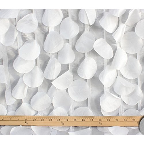 Taffeta Fabric Round Petal 54 Wide Sold by The Yard White