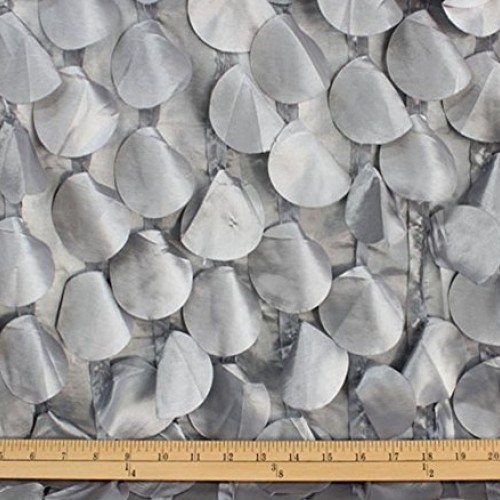 Taffeta Fabric Round Petal Silver / 54 Wide/Sold by The Yard