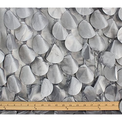 Taffeta Fabric Round Petal Silver / 54 Wide/Sold by The Yard