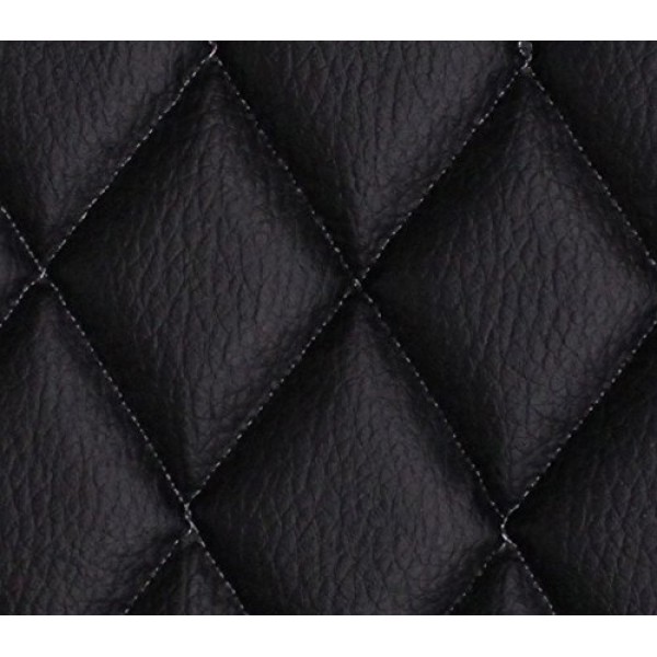 Bycast65 Black Matte Top-Grain Pattern Faux Leather Marine Vinyl Fabri