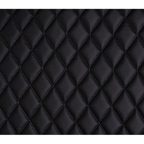 Bycast65 Black Matte Correct-Grain Pattern Faux Leather Marine Vinyl Fabric