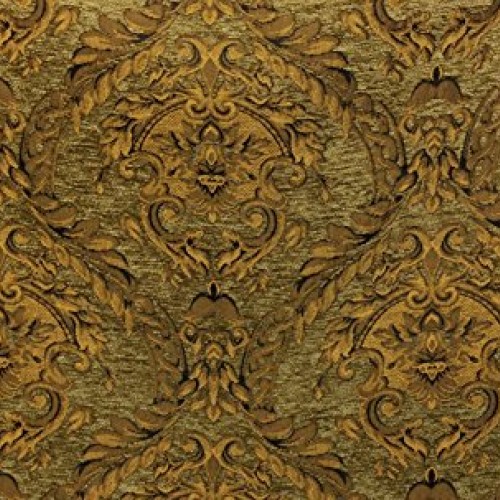 Damask tapestry chenille fabric - upholstery fabric, olive green /...