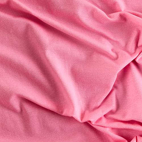 Fabric Merchants Light Pink Cotton Lycra Spandex Jersey Knit, Yard