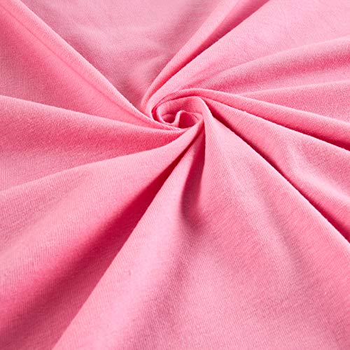 Fabric Merchants Light Pink Cotton Lycra Spandex Jersey Knit, Yard