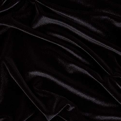 Fabric Merchants Stretch Velvet Knit Black, Yard