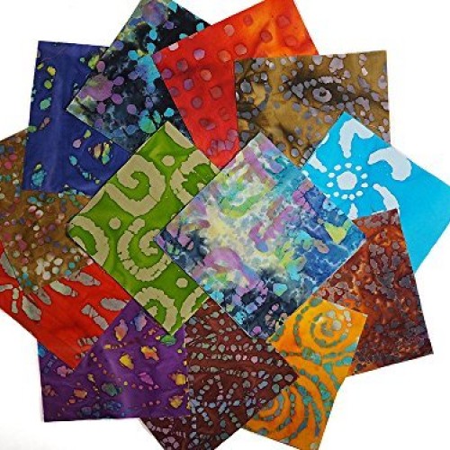 Batik Fabric by Batik Quilts USA - Beautiful 100 Squares Stash, Pr...