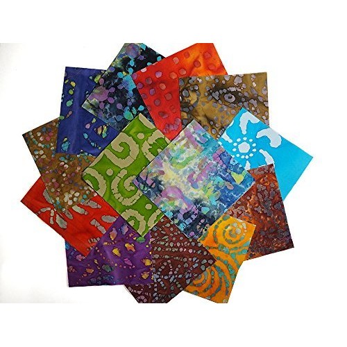 Batik Fabric by Batik Quilts USA - Beautiful 100 Squares Stash, Pr...