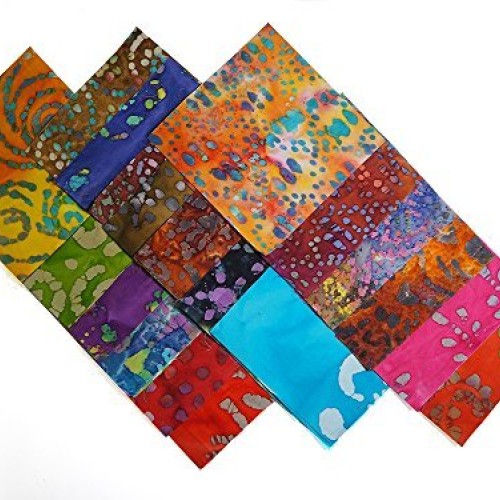 Batik Fabric by Batik Quilts USA - Beautiful 100 Squares Stash, Pr...