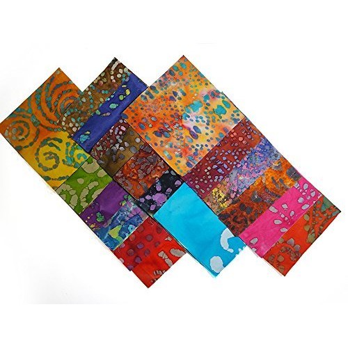 Batik Fabric by Batik Quilts USA - Beautiful 100 Squares Stash, Pr...