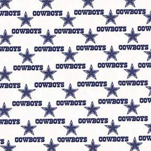 Dallas Cowboys NFL Football in White 58 Wide 100% Cotton Fabric b...