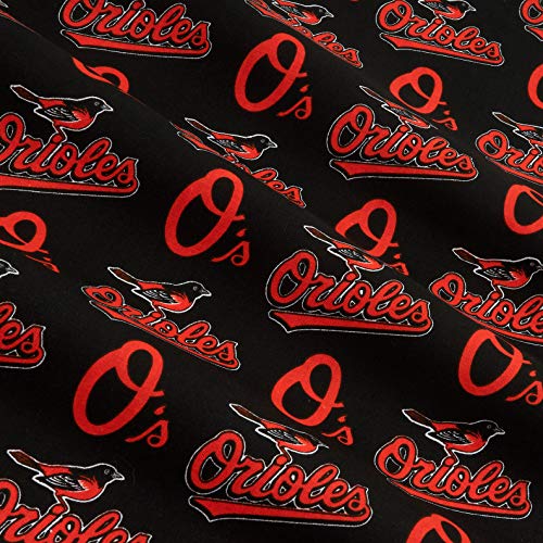Fabric Traditions MLB Cotton Broadcloth Baltimore Orioles Orange F...
