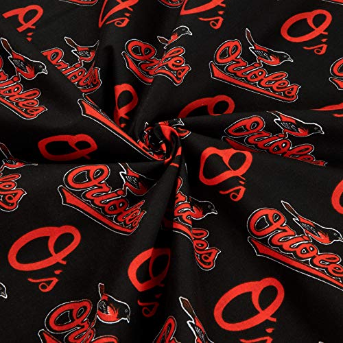 Fabric Traditions MLB Cotton Broadcloth Baltimore Orioles Orange F...