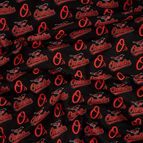 Fabric Traditions MLB Cotton Broadcloth Baltimore Orioles Orange F...