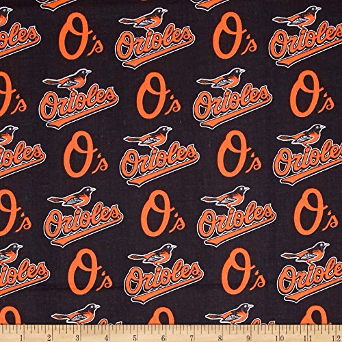 Fabric Traditions MLB Cotton Broadcloth Baltimore Orioles Orange F...