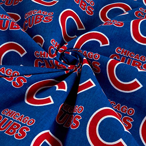 Fabric Traditions MLB Cotton Broadcloth Chicago Cubs Blue/Red Fabr...