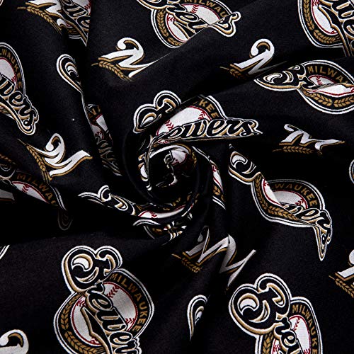 Fabric Traditions MLB Cotton Broadcloth Milwaukee Brewers Black/Wh...