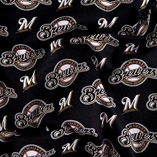 Fabric Traditions MLB Cotton Broadcloth Milwaukee Brewers Black/Wh...
