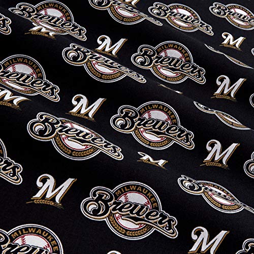 Fabric Traditions MLB Cotton Broadcloth Milwaukee Brewers Black/Wh...