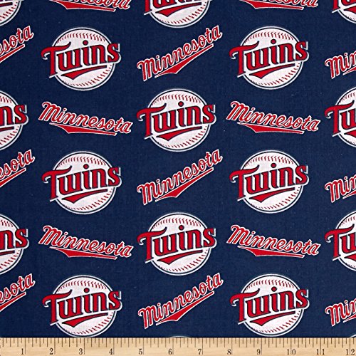 Fabric Traditions MLB Cotton Broadcloth Minnesota Twins Red/White ...