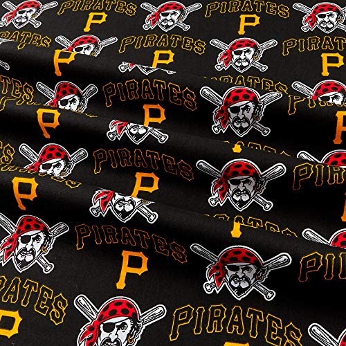 Fabric Traditions MLB Cotton Broadcloth Pittsburgh Pirates ow, Bla...