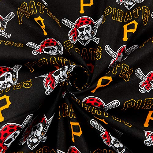 Fabric Traditions MLB Cotton Broadcloth Pittsburgh Pirates ow, Bla...