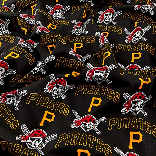 Fabric Traditions MLB Cotton Broadcloth Pittsburgh Pirates ow, Bla...