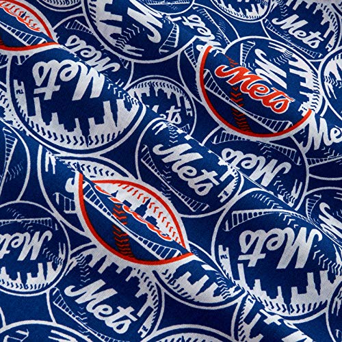 Fabric Traditions MLB New York Mets Cotton Broadcloth Fabric by Th...